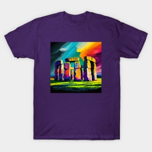 Stonehenge in a Colorful Layout T-Shirt